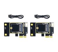 Zhdbchyuu 2X Tarjeta Adaptadora de Tarjeta de Red Inalámbrica NGFF M.2 Una PCIE Compatible con Tarjeta de Red 7260 8265 1650 1675X AX200 AX210
