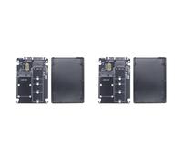 Zhdbchyuu 2X Tarjeta Adaptadora M.2 NGFF MSATA SSD A 3,0, Tarjeta Convertidora 2 en 1, Tarjeta Adaptadora M.2 SSD, Carcasa de Disco Duro Externo