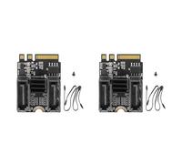 Zhdbchyuu 2X Tarjeta de Expansión M2 Una SATA3.0 Key Una + E WiFi M.2 Una Tarjeta Adaptadora de Disco Duro Sin Instalación de Controlador Chip JMB582