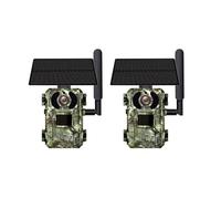 Zhdbchyuu 2X Tarjeta Sim 4G LTE Celular 4W Solar 7800MAh BateríA Sendero de Caza VisióN Activada por Movimiento CáMara IP66 de 4MP (UE)
