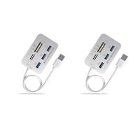 Zhdbchyuu 2X USB Concentrador 3.0 USB Divisor Extensión de 3 Puertos Extensión USB MúLtiple Lector de Tarjetas SD Concentrador 3 0 Expansor USB3.0 para PC