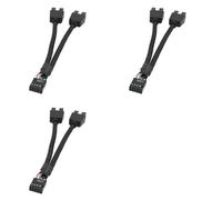 Zhdbchyuu 3 Uds Placa Base de Ordenador Cable de Extensión USB 9 Pines 1 Hembra A 2 Macho y Splitter Audio HD Cable de Extensión para PC DIY