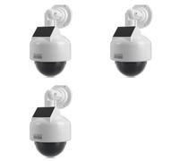 Zhdbchyuu 3X Cámara de Seguridad de Simulación con Luz LED Intermitente, Rotación de 360°, CCTV Simulado, Monitor Interior/Exterior Alimentado