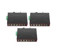 Zhdbchyuu 3X Conmutador de Red Industrial de 5 Puertos 100M Hub RJ45 Divisor de Internet Conmutador RJ45 Plug y Play Conmutador Mejorado Tipo Riel DIN