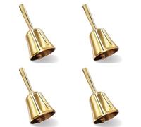 Zhdbchyuu 4X Campana para Ladrar una Mano Muy Fuerte, Campana de Latón Macizo para Cena, Campana de Servicio, Campana de Entrenamiento para Mascotas, Cascabel, Dorado