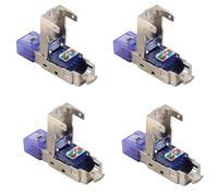 Zhdbchyuu 4X Enchufe de Conector CAT8 RJ45 Sin Herramienta de Crimpado CAT8 40Gbps 50U Cable de Red Blindado de AleacióN de Zinc Enchufe RJ45 ()