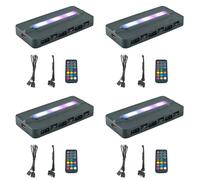 Zhdbchyuu 4X HUB PWM Ventilador y 5 V/3 Pines ARGB, Controlador Temperatura Ritmo Musical 1 A 6, Control Remoto del Ventilador Refrigeración Aura Sync, Concentrador Chasis