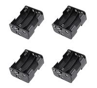 Zhdbchyuu 4X Muelle de Carga de Doble Lado 6 x 1.5 V AA Sostenedor Caja Soporte de Bateria Negro