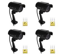 Zhdbchyuu 4X Simulación de Cámara Solar, Simulación de Vigilancia en Exteriores, Cámara Falsa, Cámara Simulada con Luz LED Negra