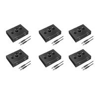Zhdbchyuu 6X Conmutador de Audio de 3,5 mm, Conmutador Divisor de Audio de 2 Entradas 1 Salida / 1 Entrada 2 Salidas, Caja Conmutador de Audio, Botón de Silencio de Una Tecla
