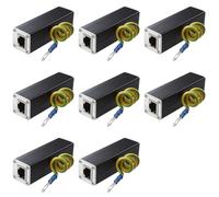Zhdbchyuu 8X Pararrayos de Trueno Protector Sobretensiones de Red Ethernet Clavija RJ45 100MHz