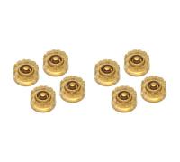 Zhdbchyuu Perillas de Velocidad con Muescas Doradas para Guitarra Eléctrica (Juego de 8) Moleteadas para 24 Macetas de Eje de Ranura Fina