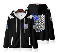 zhedu Aot para Hombre Sudaderas con Capucha Anime Harajuku, Moda con Cremallera, Manga Larga, Shingeki No Kyojin, Ropa De Calle Unisex (XS,Color 5)