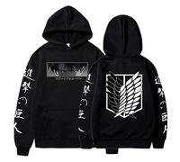 zhedu Aot Sudadera con Capucha con Gráfico De Dibujos Animados, Divertida Sudadera Harajuku Hip Hop Hipster Anime Levi Ackerman Jerséis (M,Color 01)
