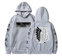 zhedu Aot Sudadera con Capucha con Gráfico De Dibujos Animados, Divertida Sudadera Harajuku Hip Hop Hipster Anime Levi Ackerman Jerséis (XL,Color 02)