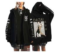 zhedu Bungou Stray Dogs Cremallera De Talla Grande Jersey Japón Anime Manga Sudaderas con Capucha Unisex Adolescente Harajuku Hombro Caído Casual Ropa Informal Estilo Hip Hop (Color 04,XS)