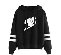 zhedu Fairy Tail Sudadera De Rayas De Manga Larga con Personalidad Sudadera Informal con Capucha De Estilo Preppy De Dibujos Animados De Anime (Color 01,L)