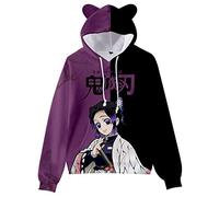 zhedu Kamado Nezuko Cosplay Disfraz Sudaderas con Capucha Lindas Orejas De Gato Sudaderas 3D Impreso Dibujos Animados Anime con Capucha Harajuku Streetwear Kawaii Mujeres Sudadera (M,Color 03)