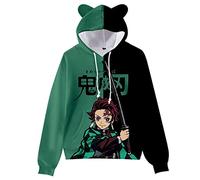 zhedu Kamado Nezuko Cosplay Disfraz Sudaderas con Capucha Lindas Orejas De Gato Sudaderas 3D Impreso Dibujos Animados Anime con Capucha Harajuku Streetwear Kawaii Mujeres Sudadera (M,Color 04)