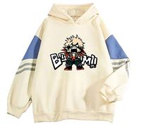 zhedu My Hero Academia Katsuki Bakugo Sudadera con Capucha Estilo Japonés Anime Sudadera Unisex Divertido Harajuku Casual Pulóver Hombres Mujeres (M,Color 2)
