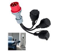 ZHEHNSA Adaptador CEE 16A 400V Enchufe a 3x 230 V cobre puro Cable de extensión de alta resistencia,para camping con tapa abatible y enchufe de protección, para caravanas industriales de exterior