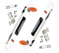 ZHEHUA Cerradura de gancho de ventana para puerta corredera, cerradura de puerta móvil moderna,Cierre Lateral Embutido Con Cerradura,Cerradura de Gancho para Empotrar(Blanco 2 Piezas)