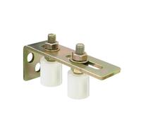 Zhemessy 1 Uds. Rodillos GuíA para Puerta de Patio, Rodillos GuíA para Puerta Corredera con Soporte de Pilar en L, Rodillos de Nailon Dobles Ajustables