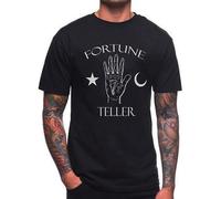 zhen xin cai Fortune Teller T Shirt Cards Witch Psychic T-Shirt Black S