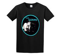 zhen xin cai The Germs Punk Band Logo Style Printing Blonde Youth Hipster T-Shirt Black XXL