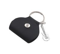 ZHENBYR Soporte para púas de guitarra de piel sintética para llavero, funda para púas, bolsa portátil para púas, organizador portátil de almacenamiento de guitarra, Bolsa negra plateada para púas