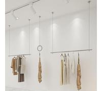 ZHENCHAO Barra Ajustable para Colgar Ropa: Soporte de Techo para expositores minoristas y percheros para Vestidos de Novia. Solución versátil para organizar y exhibir Ropa.