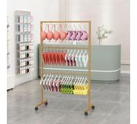 ZHENCHAO Expositor de Ropa Interior con Ruedas - Percha Independiente para Trajes de baño, lencería y Pantalones Cortos - Estantería Comercial para Tiendas de Ropa