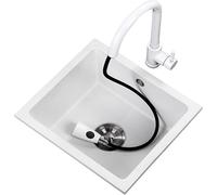 ZHENCHAO Fregadero de Cocina Fregadero de Acero Inoxidable Fregadero de Cocina Fregadero Negro con Grifo de Cascada Raindance Lavabo de Cocina Nano Fregadero de Plato Hecho a Mano para el hogar