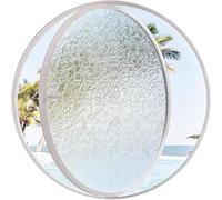 ZHENCHAO Ventana Circular giratoria de Vidrio Templado con ondulación de Agua para cobertizo, con Marco de aleación de Aluminio, para ventilación Decorativa de ático (Blanca, 80 cm/31,5")