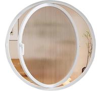 ZHENCHAO Ventana de Vidrio con Eje Central Giratorio de 360°, Ojo de Buey de Apertura Circular, Ventana de Luna de Arte Moderno para el hogar, Sala de Estar, baño, ventilación (50 cm/19,7 p