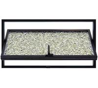 ZHENCHAO Ventana de Vidrio de privacidad giratoria de 360° con burlete, 60, 70, 80, 90 y 100 cm de Largo, empotrada, Rectangular, para iluminación y ventilación (Negra, 90 x 30 cm/35,43 x 1