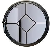 ZHENCHAO Ventana de Vidrio Redonda giratoria con Marco de Aluminio y burlete, 40, 50, 60, 70, 80, 90 y 100 cm, para cobertizo, con Montaje Empotrado, para iluminación y ventilación (Negra,