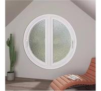 ZHENCHAO Ventana de Vidrio Templado con Efecto ondulación, con rotación de 90°, Ideal para decoración, ventilación y privacidad (Blanco, 80 cm/31,5")