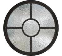 ZHENCHAO Ventana giratoria con Aislamiento y ventilación para cobertizo, Ventana Circular de privacidad con Vidrio Texturizado y Marco de aleación de Aluminio, Ojos de Buey Decorativos (neg