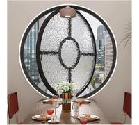 ZHENCHAO Ventana Redonda de aleación de Aluminio, giratoria de 40-100 cm con manijas y burlete, Ventana de Repuesto para cobertizo con Vidrio Templado de 5 mm de Espesor (Negra, 70 cm/27,6