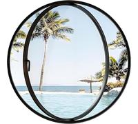 ZHENCHAO Ventana Redonda giratoria de 360°, 40, 50, 60, 70, 80 y 100 cm, Gran Ventana empotrada para cobertizo, de aleación de Aluminio, con manija para baño, Tienda A-100 cm/39,38 Pulgadas