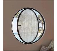 ZHENCHAO Ventana Totalmente giratoria Fabricada en Cristal Resistente a los arañazos y aleación de Aluminio, Ventana Decorativa con Manilla (Negra, 40 cm).