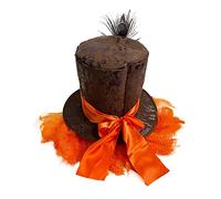 ZHENGCI Sombrero de copa naranja para adultos, adolescentes, cosplay, fiesta, disfraz, sombrero de cosplay para fiesta