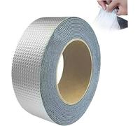 Zhenghebuy Cinta de Butilo Superimpermeable,5mx5cm Cinta con Extra Autoadhesiva de Aluminio,Cinta Selladora para Reparación de Tuberías,Grietas,Goteras