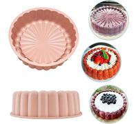 Zhenghebuy Molde de Pastel de Silicona,Moldes Reposteria Redondo,8 Pulgadas Moldes Tartas,Molde Bizcocho Antiadherente para Tartas de Queso,Pan