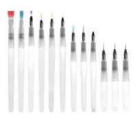 Zhenghebuy Pluma Acuarela,12 Piezas Bolígrafos de Pincel de Acuarela,Pinceles Acuarela Recargables para Pintura,Mezcla De Colores y Caligrafía