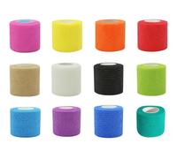 Zhenghebuy Vendas Autoadhesivas,12 Rollos Venda Cohesiva,5cmx4,5m Esparadrapo Deportivo Transpirables,Tape Elástico Atlético para Mano,Pie,Mascotas(Multicolor)