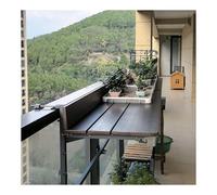 ZHENGQIAN Mesa de Balcon Plegable Colgante, con barandilla balcón, Barra Exterior,Mesa Auxiliar,Se pliega a Tan Solo 9 cm,para Exterior(L120*w37cm/L47.2*W14.6IN)