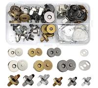 Zhenle 24 Botones Magnéticos de 14 mm y 18 mm, 3 colores, Botones Magnéticos para Bolsos, Abrigos, Chaquetas, Cortavientos, Carteras, Mochilas