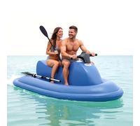 zhenmaster Lancha Plegable, Barco Jet Hinchable de 2 Personas, Bote Motor Flotante con Asientos, Propulsor 500W con Control 10 Velocidades, Capacidad 200kg, Bote Hinchable para Exploración